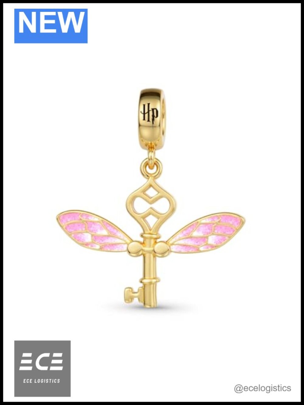 925 Sterling Silver Harry Potter Winged Key Bead Charm for Bracelets & Necklaces